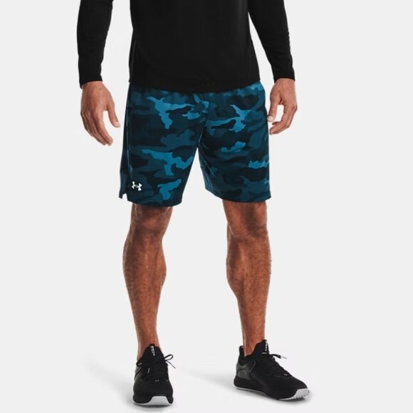 2/$30 Under Armour Stretch Train Camo Shorts High Rise Blue Medium #A0772 - Picture 1 of 12